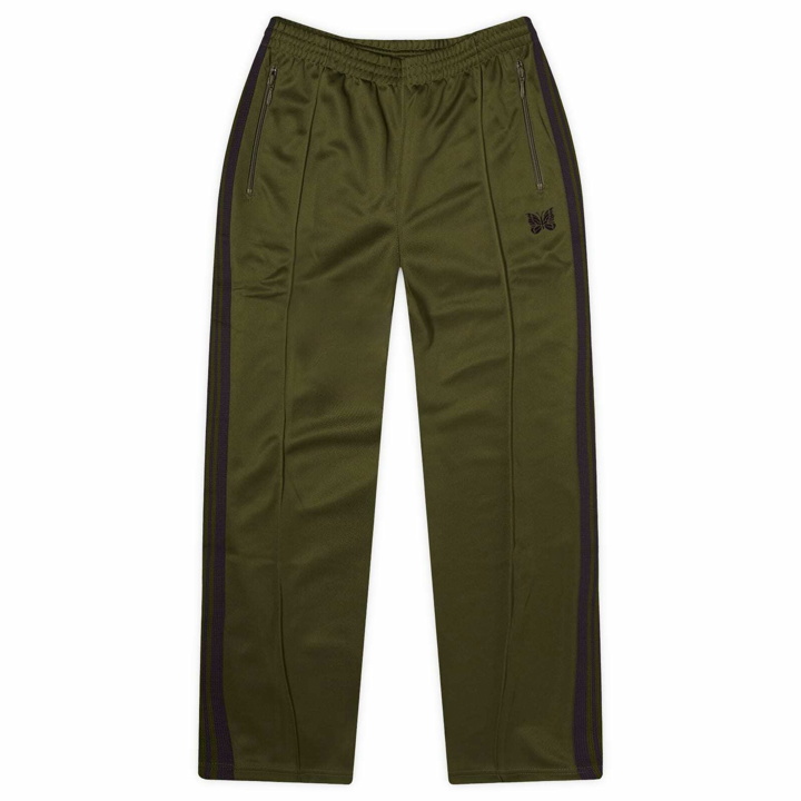 Photo: Needles Men's Poly Smooth Narrow Track Pants in Olive