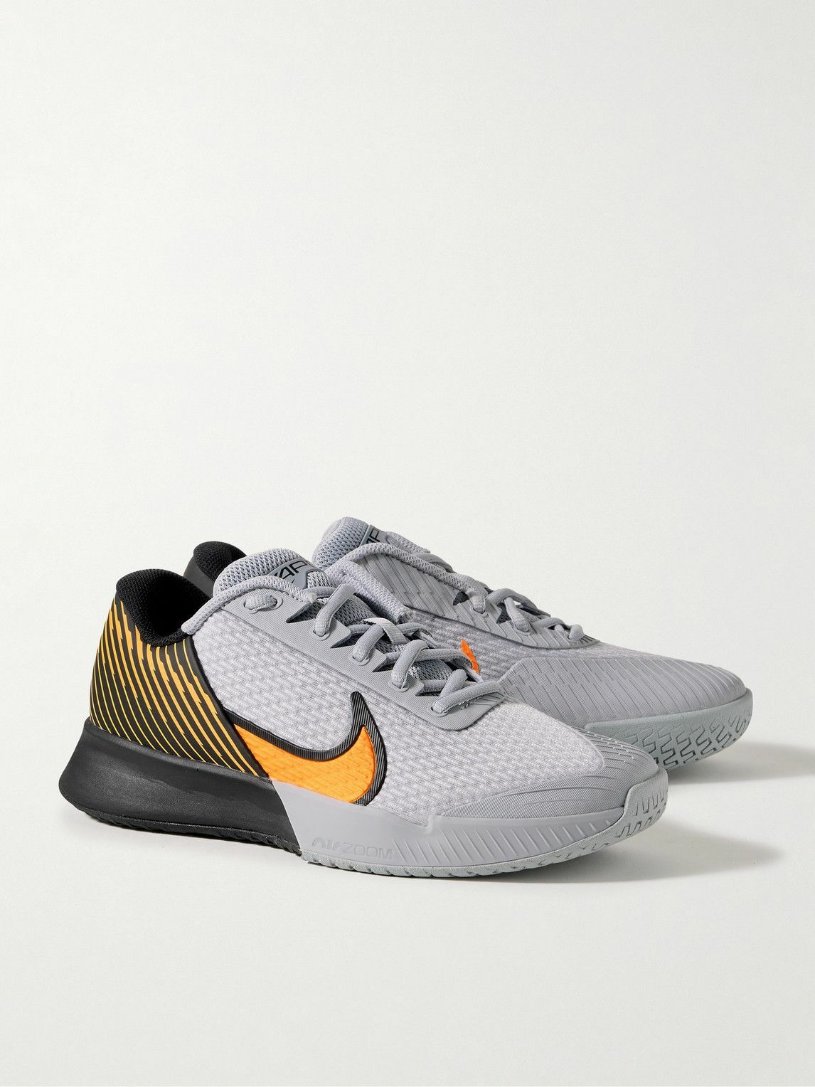 Nike Tennis - NikeCourt Air Zoom Vapor Pro 2 Rubber-Trimmed Mesh Tennis Sneakers - Gray
