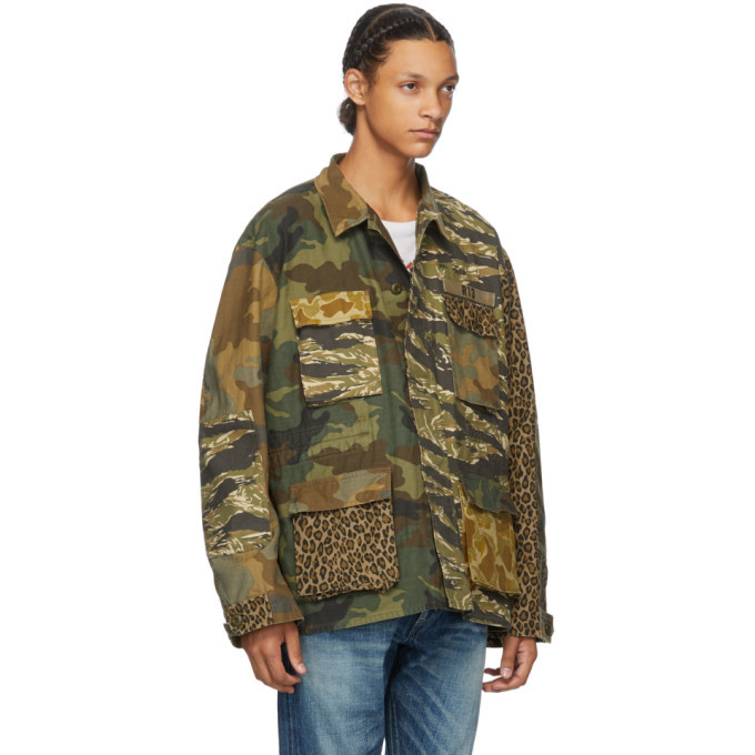 R13 Green Camo Cinched Waist Abu Jacket R13