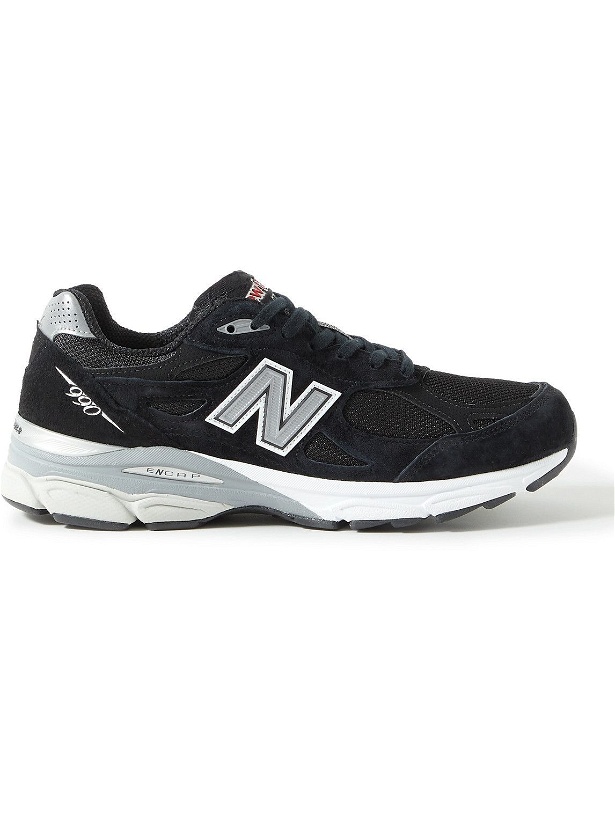 Photo: New Balance - 990v3 Suede and Mesh Sneakers - Black