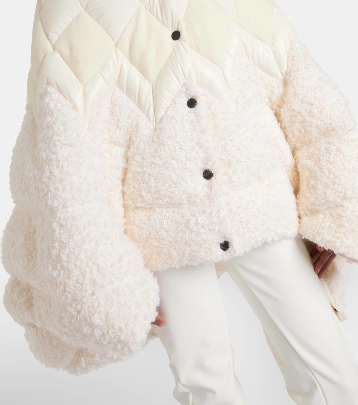 Moncler Grenoble Quilted mohair, cotton, and wool cape
