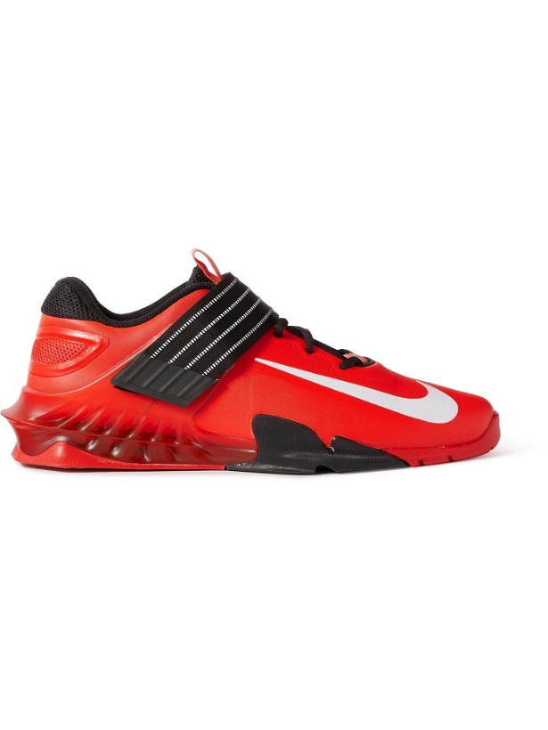 Photo: Nike Training - Savaleos Rubber-Trimmed Coated-Mesh Sneakers - Red