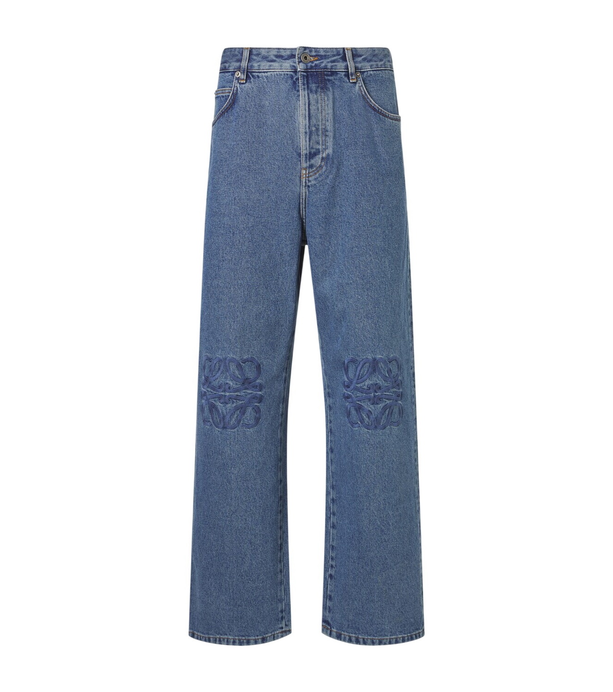 Loewe - Wide-Leg Logo-Embroidered Jeans - Blue Loewe
