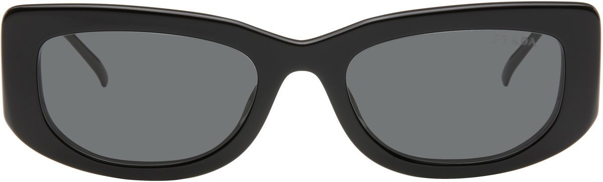 PRADA ブラックフレーム サングラス Prada Eyewear プラダ シンボル オーバルサングラス | ブラック