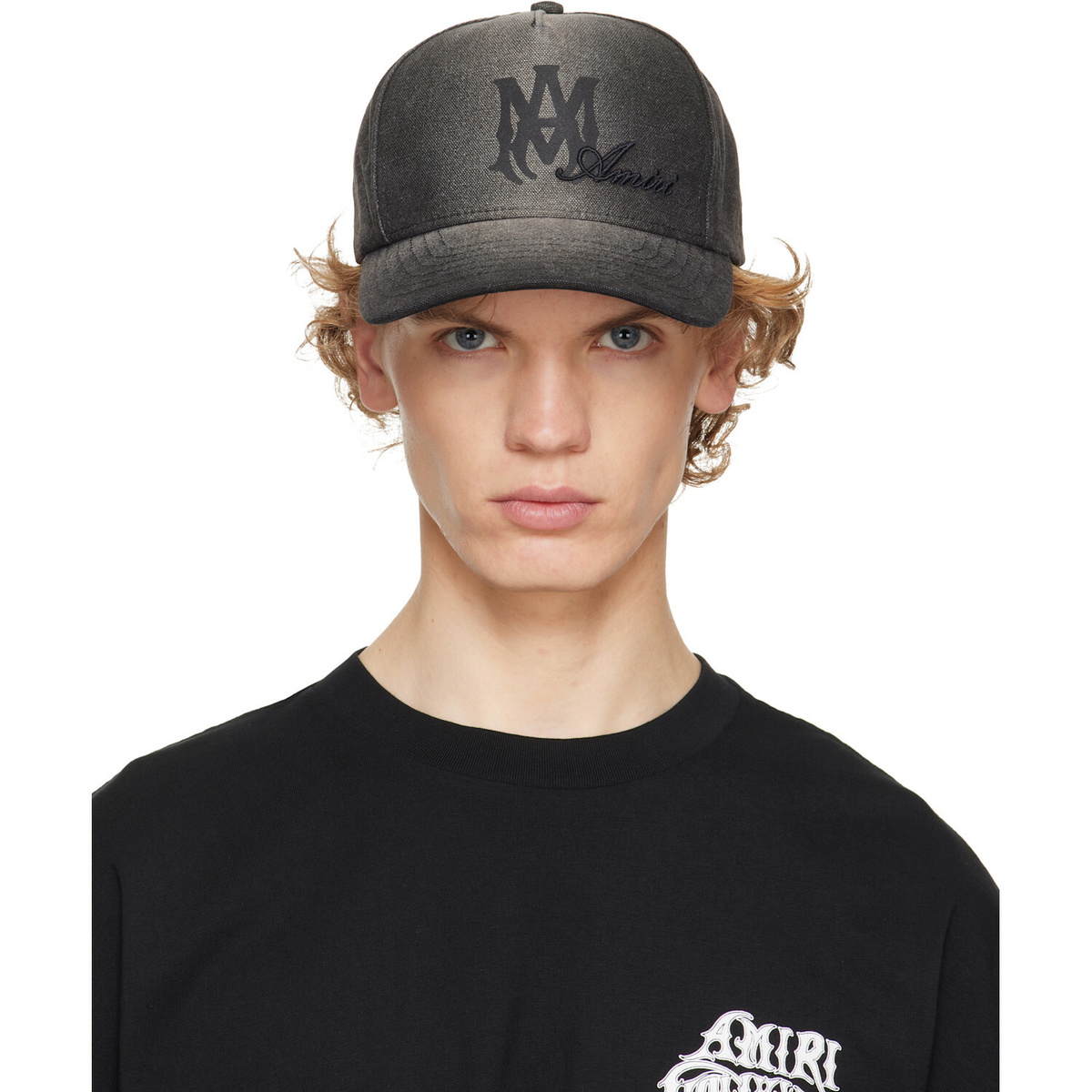 AMIRI Black 'MA' Quad Denim Cap Amiri