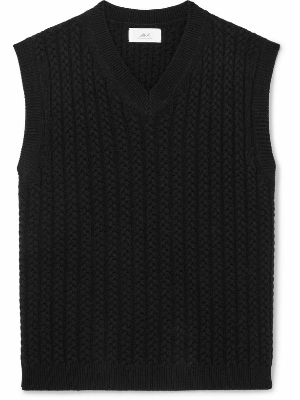 Photo: Mr P. - Cable-Knit Cashmere Sweater Vest - Black