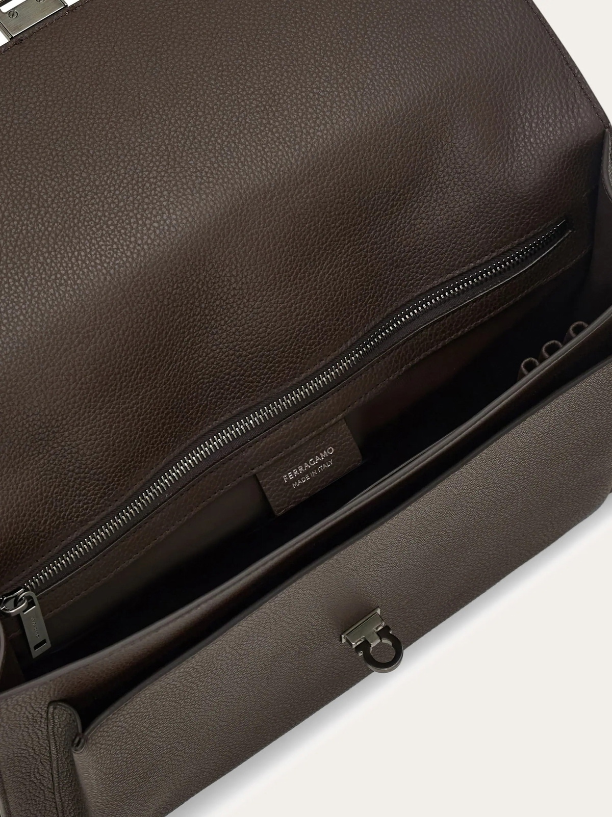Ferragamo Mens Hug buckle briefcase in Brown