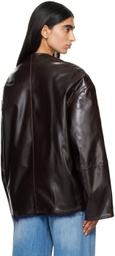 Nanushka Brown Edee Vegan Leather Jacket