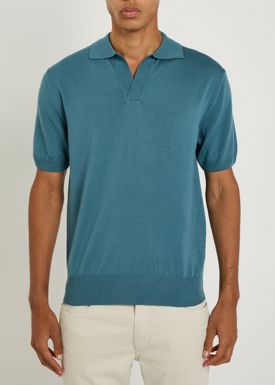 Aurélien Merino Wool Polo Shirt Light Green