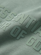 FEAR OF GOD ESSENTIALS - Logo-Appliquéd Cotton-Blend Jersey Mock-Neck Sweatshirt - Green
