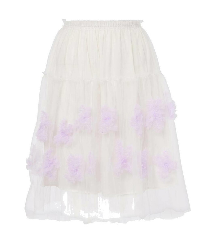 Photo: Susan Fang Floral-appliqué mesh midi skirt