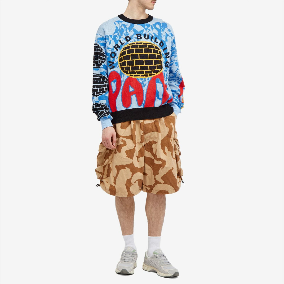 P.A.M. Men's World Building Graphic Jacquard Sweater in Multi