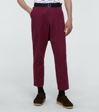 Undercover - Cotton pants with suede apron