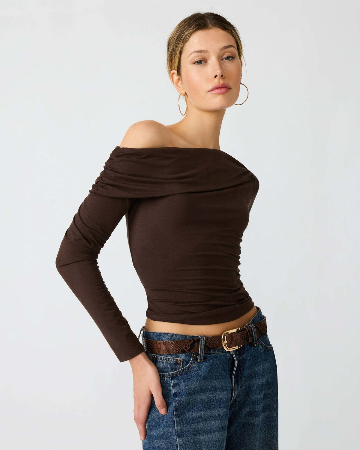 Steve Madden Ryder Knit Top in Cocoa
