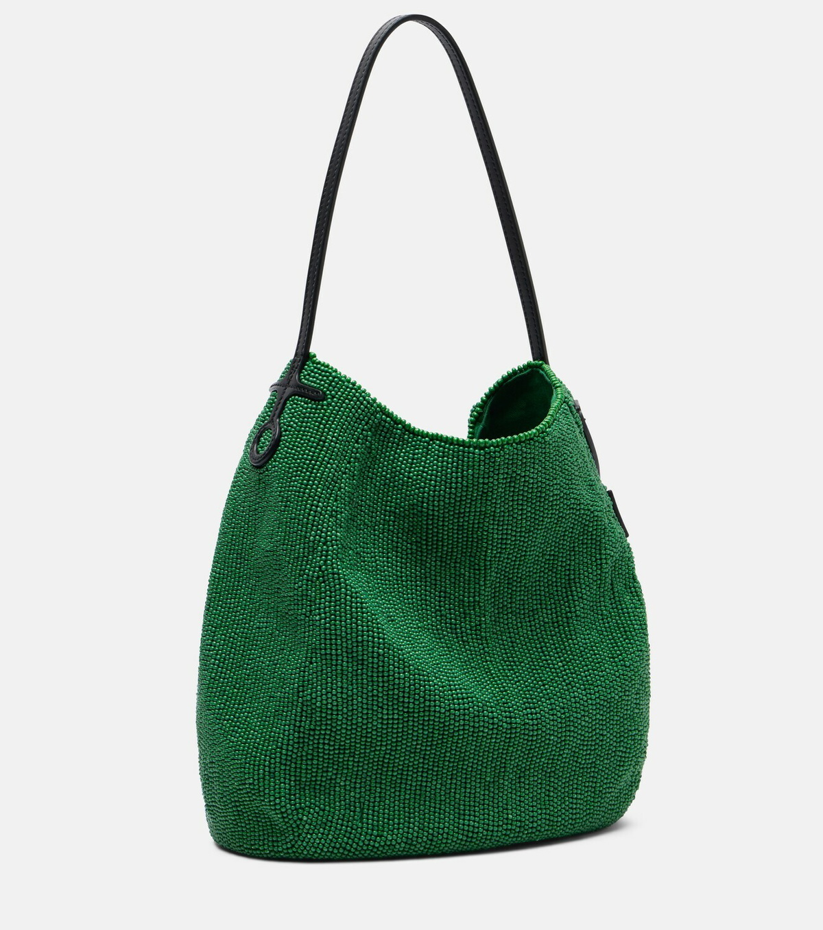 JW Anderson Bulb Small beaded leather-trimmed shoulder bag