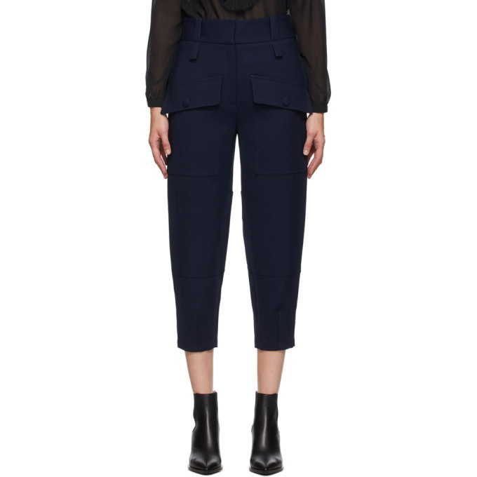 Photo: Stella McCartney Navy Wool Cecilia Front Pockets Trousers