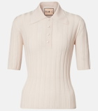 Plan C Ribbed-knit wool polo shirt