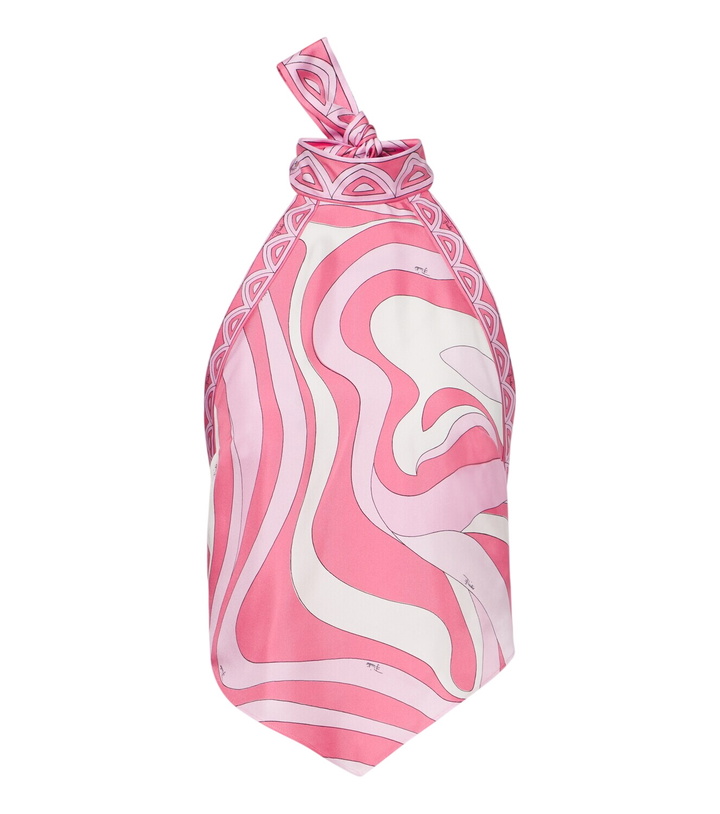 Photo: Pucci Marmo halterneck silk twill scarf top
