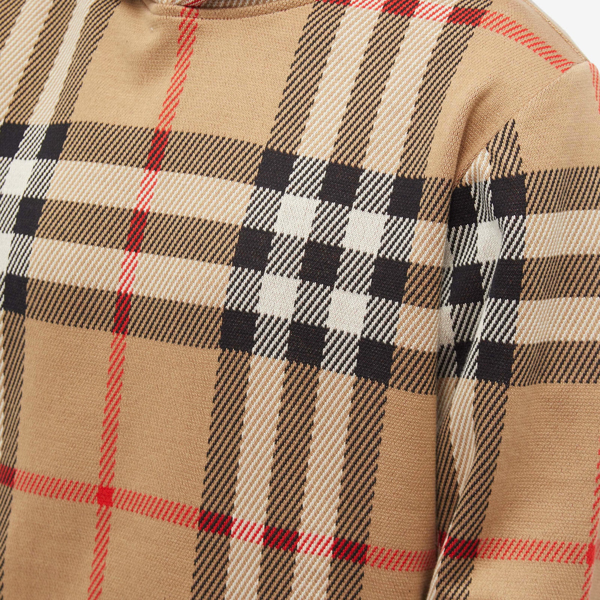 Burberry Men's Ferryton Check Hoody in Archive Beige