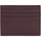 Thom Browne Burgundy Soft Pebble Grain Note Compartment Card Holder