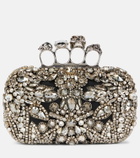 Alexander McQueen Knuckle Small embellished leather clutch bag