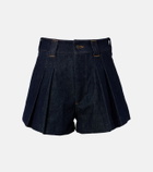 Frame Structural pleated denim shorts