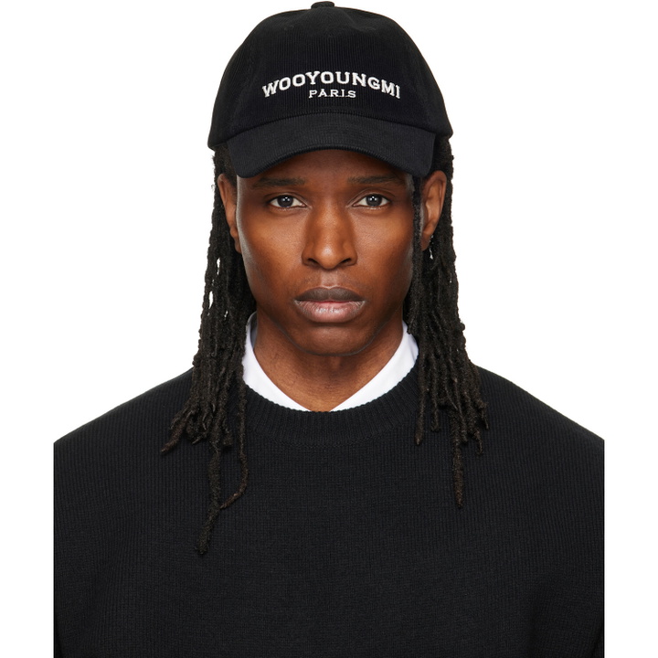 Photo: WOOYOUNGMI Black Embroidered Ball Cap