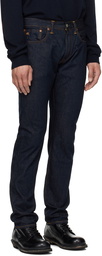 RRL Navy Slim Fit Once-Washed Selvedge Jeans