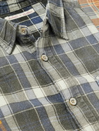 Needles - 7 Cuts Panelled Checked Cotton-Flannel Shirt - Gray