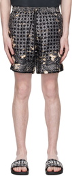 AMIRI Black Bleach Bandana Shorts
