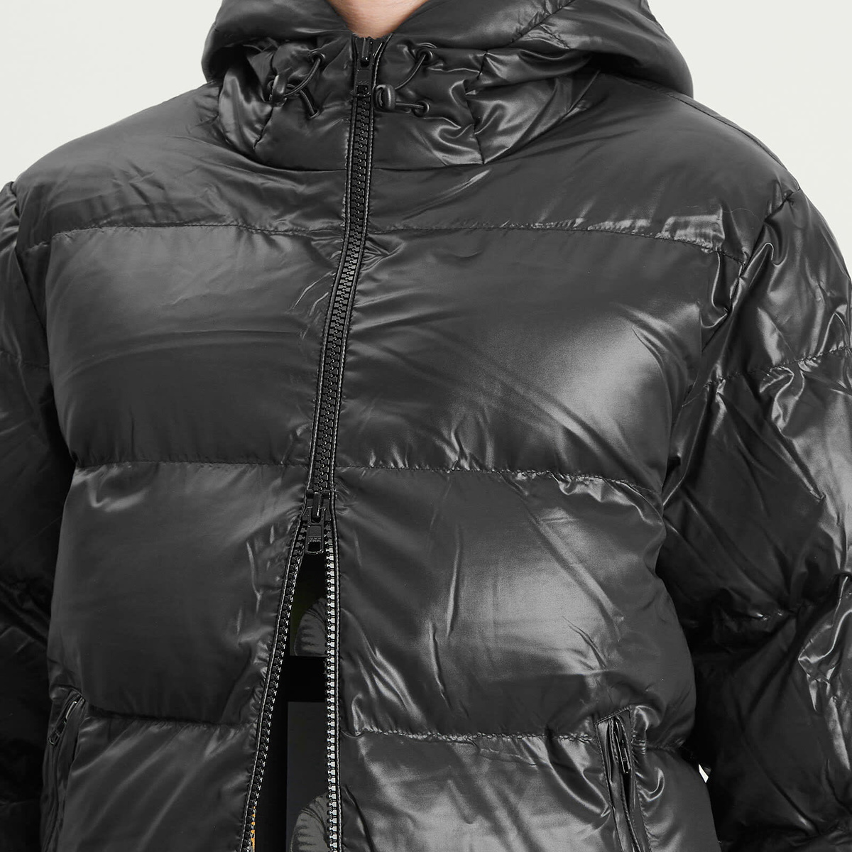 Patta Men's Quilted Script Logo Puffer Jacket in Black