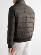 Herno - Quilted Faux Suede Down Jacket - Gray