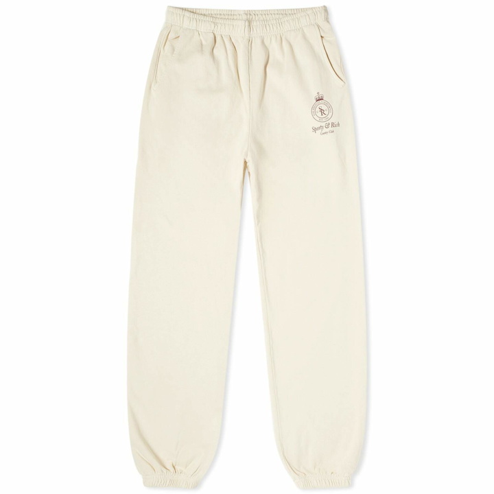 Photo: Sporty & Rich Crown Sweat Pant in Cream