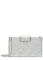 Tory Burch Fleming Mini Metallic Leather Wallet-on-chain - Silver - One Size