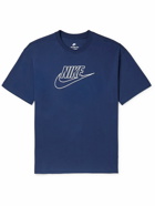 Nike - NSW Logo-Embroidered Cotton-Jersey T-Shirt - Blue