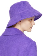 MSGM Purple Shag Knit Bucket Hat