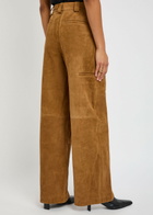 Tory Burch Panelled Suede Trousers Tan