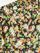 Marni - Wide-Leg Pleated Floral-Print Woven Bermuda Shorts - Black