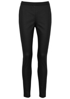 Eileen Fisher Coated Stretch-denim Trousers Black