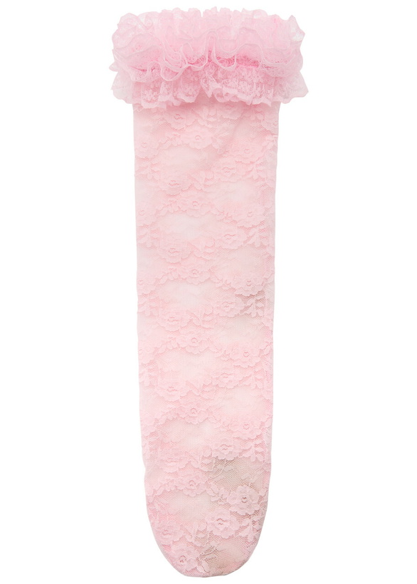 Photo: Self-portrait X Christopher Kane Ruffle-trimmed Lace Socks - Pink - One Size