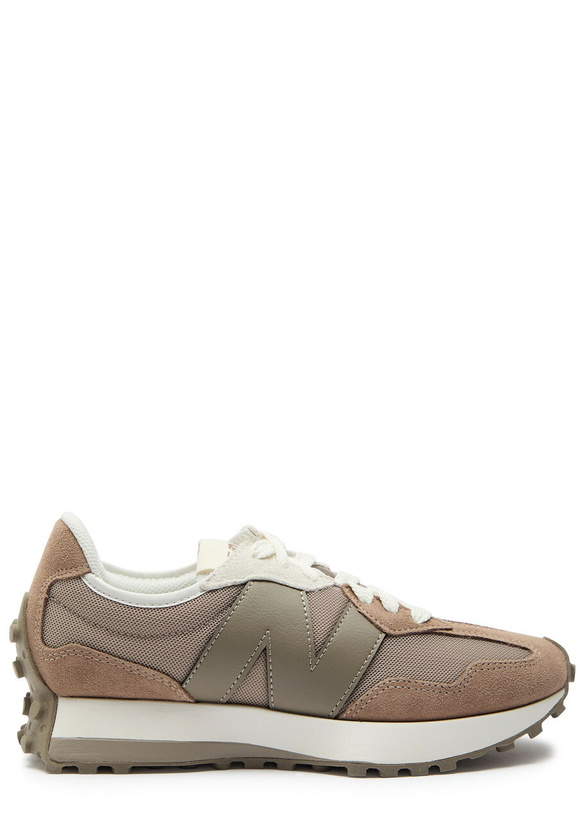 Photo: New Balance 327 Panelled Mesh Sneakers Brown