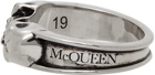 Alexander McQueen Silver Skull Open Band Ring