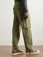 John Elliott - Corpus Straight-Leg Garment-Dyed Cotton-Canvas Cargo Trousers - Green