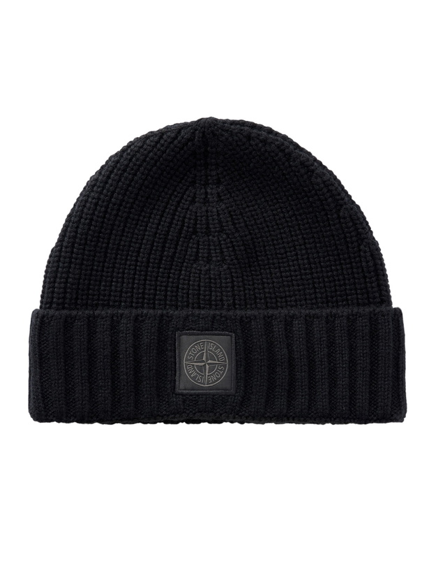 Photo: Stone Island - STONE ISLAND GHOST Ribbed Cashmere Beanie