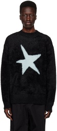 Late Checkout Black Fluffy Sweater