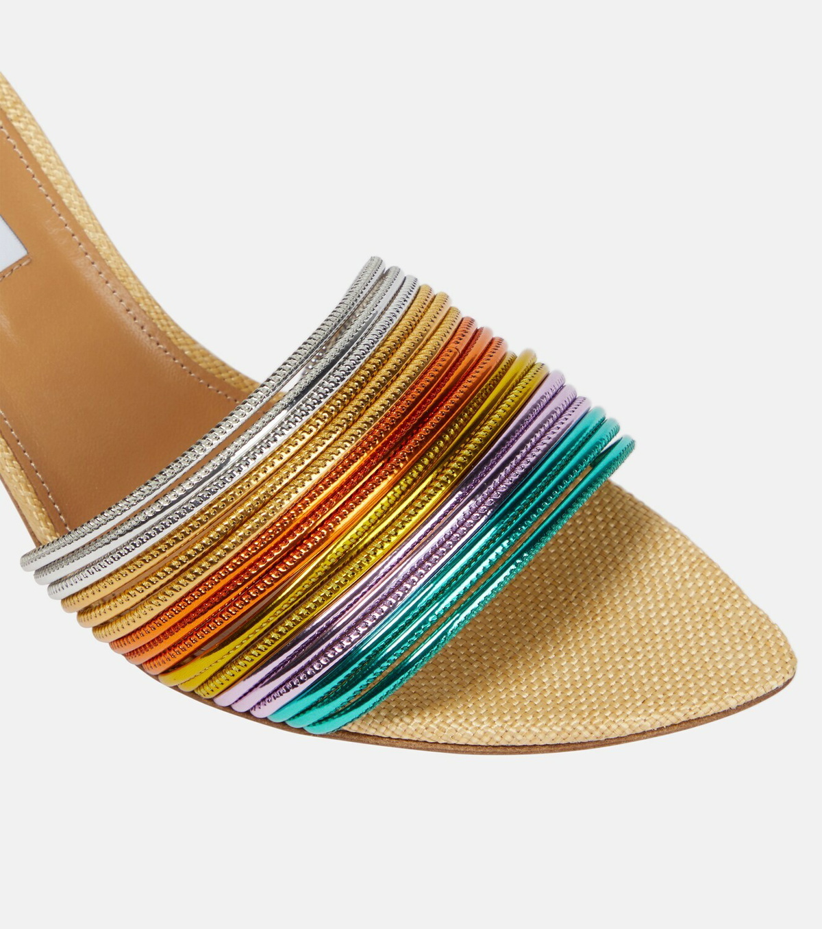 Aquazzura Rendez Vous leather and raffia mules Aquazzura