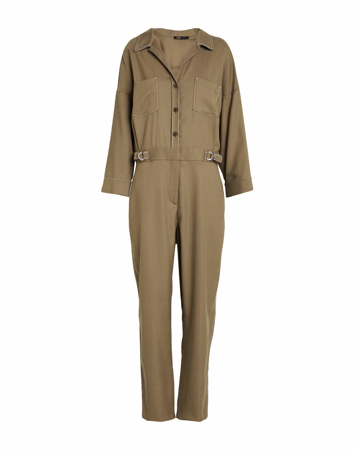 Maje Womens Jumpsuit Khaki