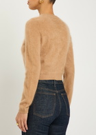 Alice + Olivia Dollie Brushed Cashmere-blend Cardigan Light Brown