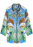 Lug Von Siga Franzie Printed Linen Shirt Blue