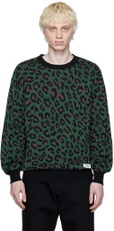 WACKO MARIA Green Jacquard Sweater